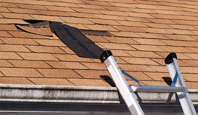 Damaged roof