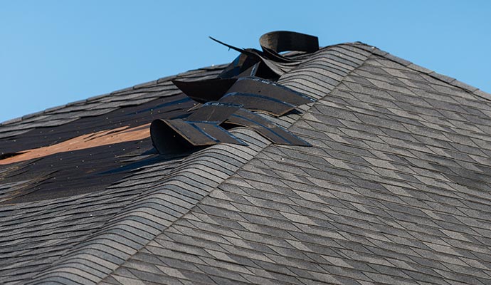 Damaged roofing
