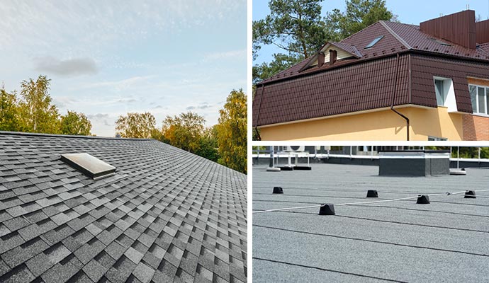 Collage of different types of roofing