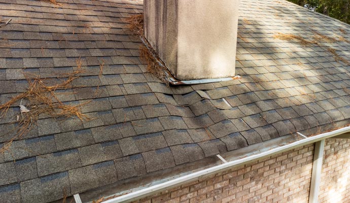 Rain damaged roof