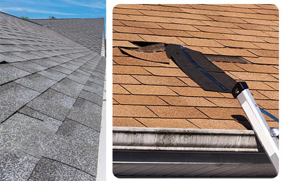 Wind damaged roof need repair