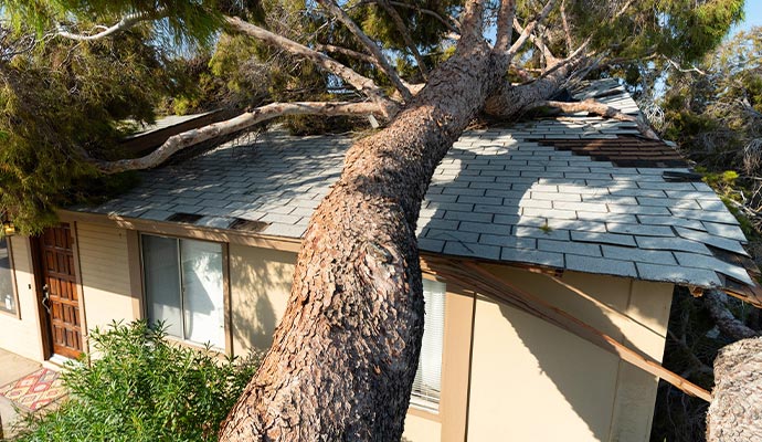 Damaged property due to storm